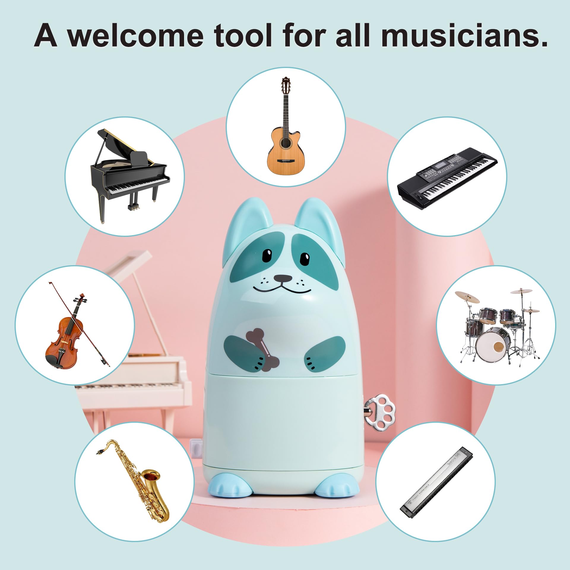 Cartoon Mechanisches Metronom für Klavier mit Glocke, Hund
