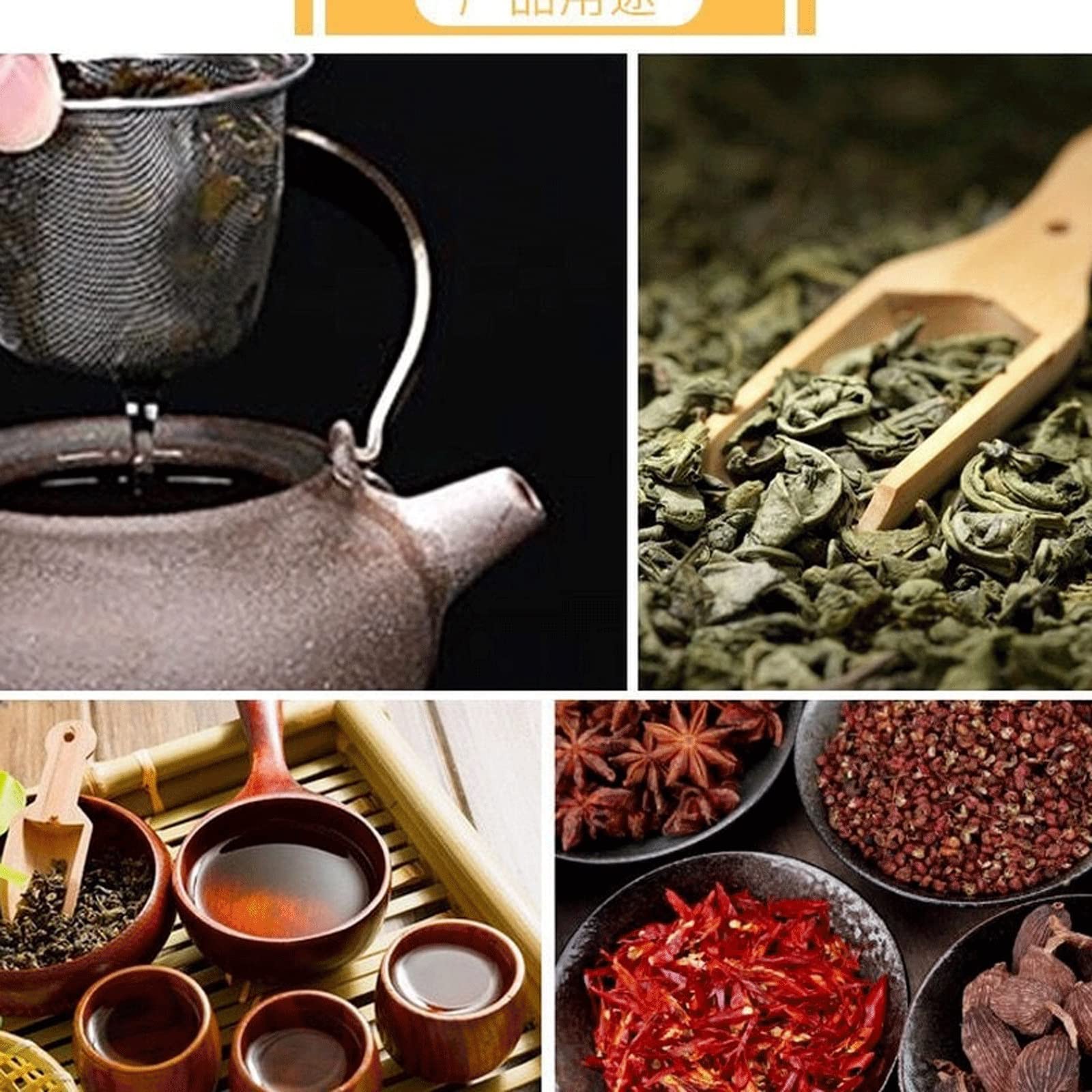 Colador de té reutilizable de malla de acero inoxidable, infusores de té de malla larga, colador de jaula de té, filtro de hierbas y especias, difusor de filtro de cocina, accesorios de té