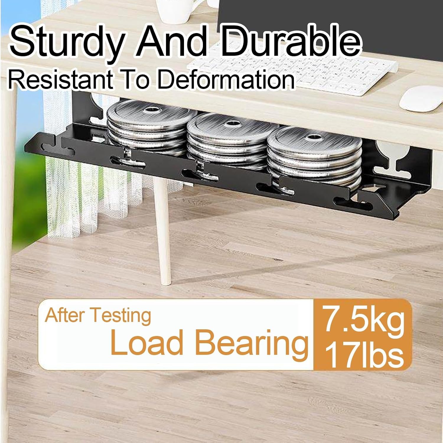 Soporte para Cables Debajo de la Mesa sin Necesidad de taladrar（40cm）