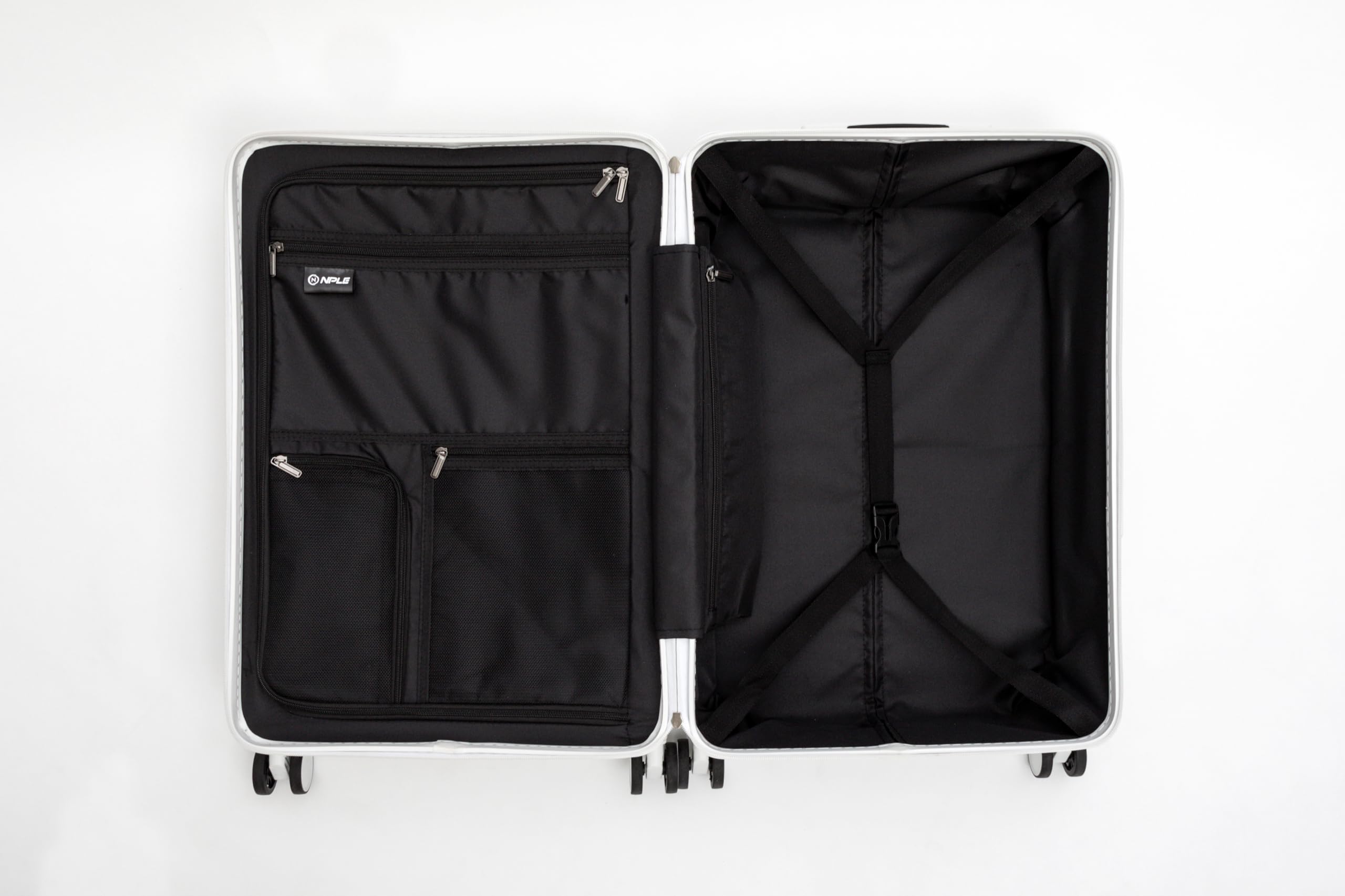 Valigia Trolley Misura M Ultraleggero 100% policarbonato rigido 68 x 44 x 26 cm – Manico In Alluminio - Mobilità a 360° - 4 Ruote Silenziose Zip professionale