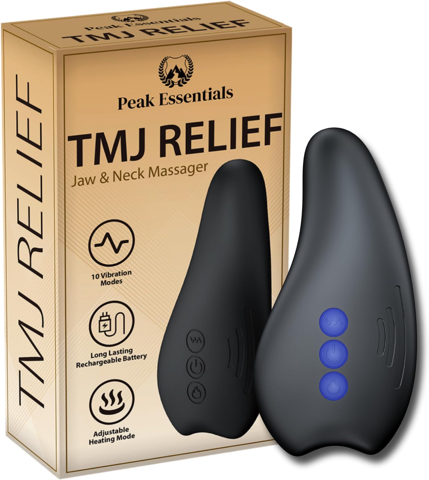 TMJ Relief Products Jaw Massager with Advanced Heating Modes - TMJ Massager - Jaw Massager TMJ - Ergonomic TMJ Massage Tool - Gentle Vibrations and Heat for Pain Relief, Tension, and Stiffness