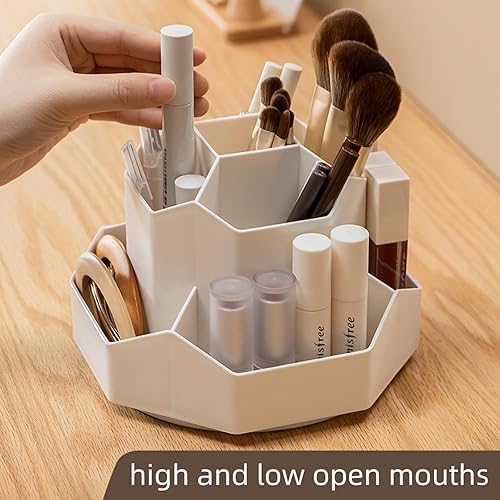 Miniatura 6 de Organizador de brochas de maquillaje con rotación de 360° con 9 ranuras, organizadores de maquillaje para encimera, organización de maquillaje y