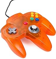 Vista 2 de KIWITATA Classic N64 USB Controller, N64 Wired Remote Emulator Game Controller for Windows XP 7 8 11& MAC & Retropie Orange