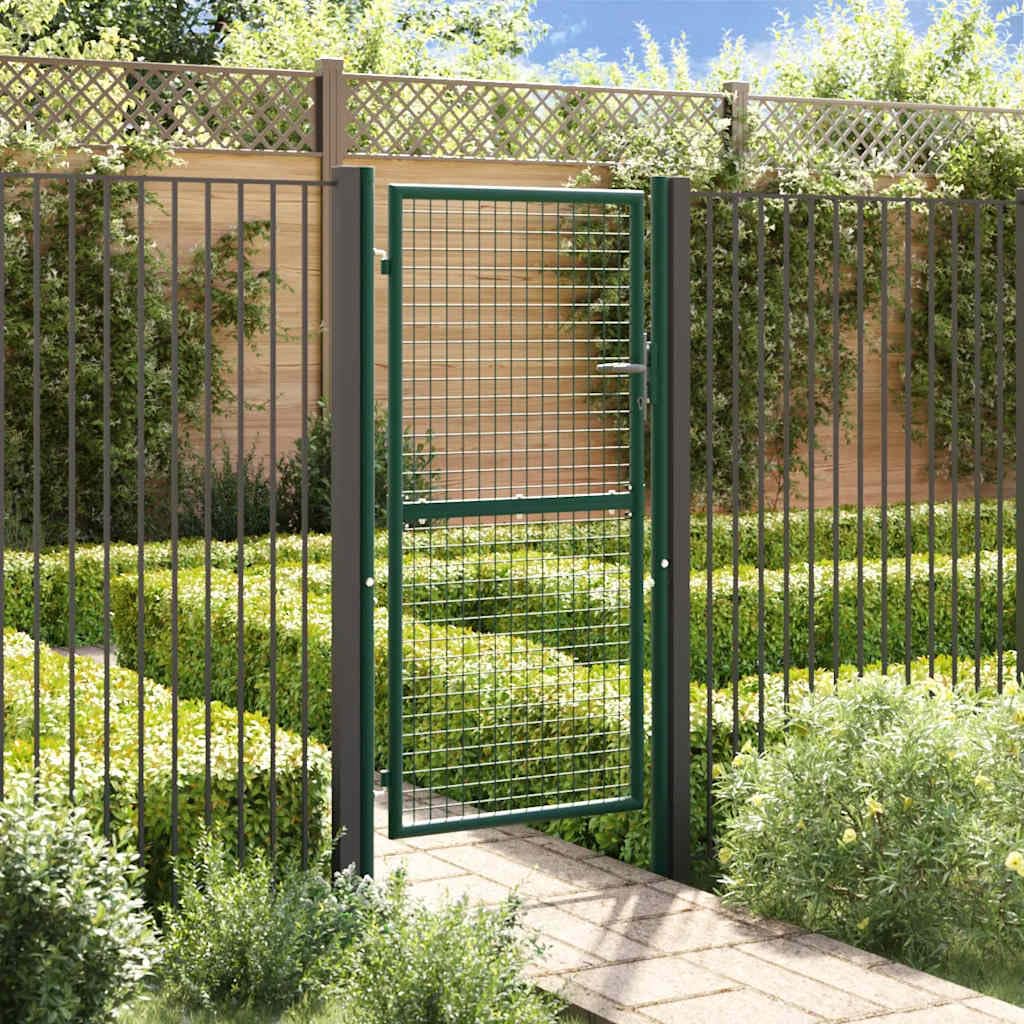 vidaXL Cancello per Recinzione in Acciaio 100x175 cm Verde