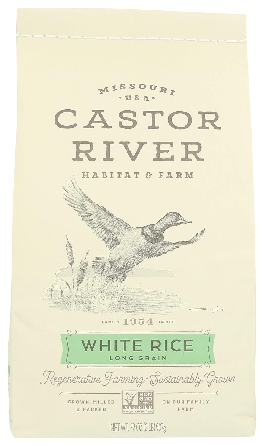 Castor River Farms Long Grain White Rice, Gluten Free, 32 Ounces (Pack Of 6)
