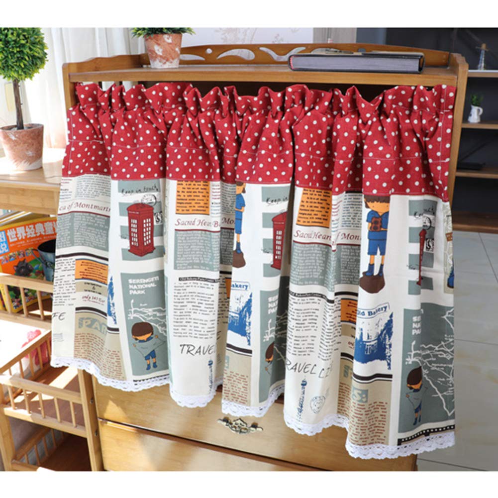 Cortinas de cocina para ventanas pequeñas y cortina de café para puertas de dormitorio