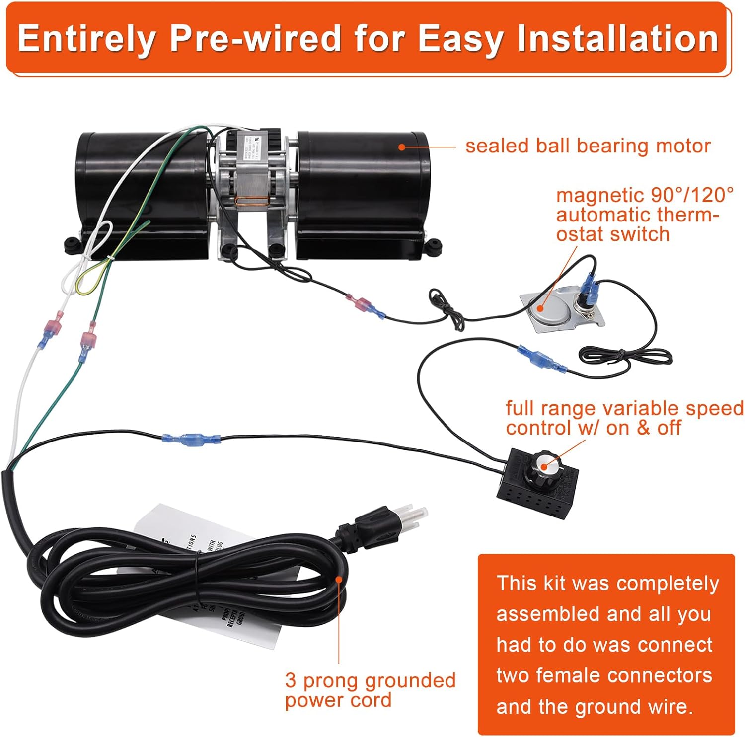 Adviace Fireplace Fan Kit for Regency Wood & Gas Stove, 910-157/P Blower Kit for Regency Fireplace Inserts, Osburn, Nordica, Valley Comfort, Pacific, Rotom R7-RB167 846-515 Blower Replacement