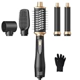 5 in 1 Blow Dryer Brush Set&comma; 1000W Professional Hot Air Styler&comma; Ionic Hair Dryer Brush&comma; 3 Heat Settings&comma; Auto Curling&comma; Fast Drying&comma; Ideal Hair Styling Tools Gift for Women&comma; Black