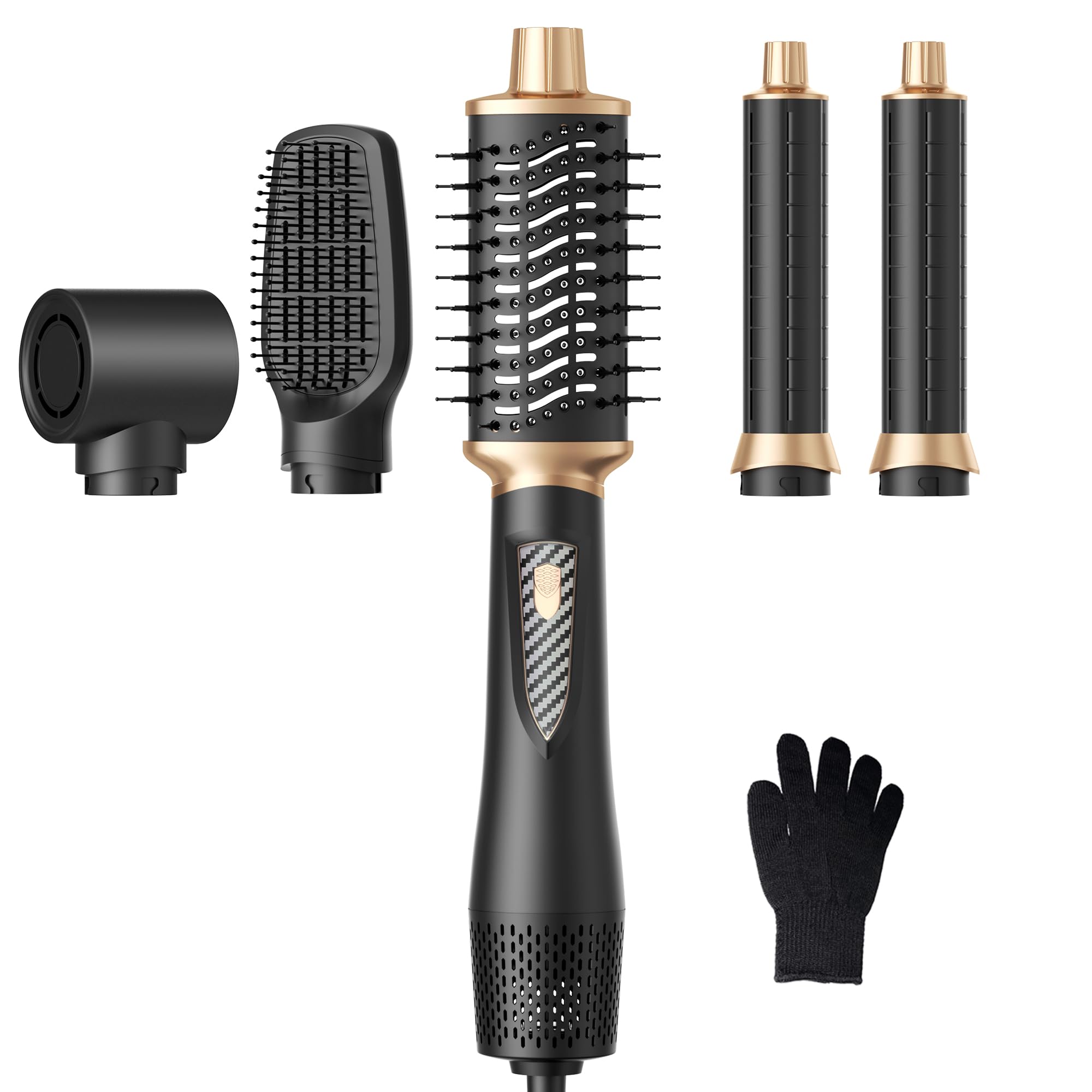 Atopskins 5 in 1 Blow Dryer Brush Set, 1000W Professional Hot Air Styler, Ionic Hair Dryer Brush, 3 Heat Settings, Auto Curling, Fast Drying, Ideal