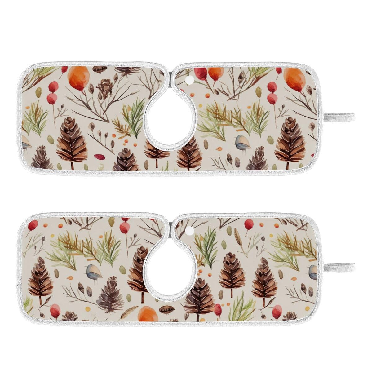 FULUHUAPIN 2 Pack Seamless Kitchen Faucet Splash Catcher Absorbent Mat, Polyester Sponges Machine Washable Quick Dry Drying Mat, Sink Accessories 23'' x 5'' 20323995