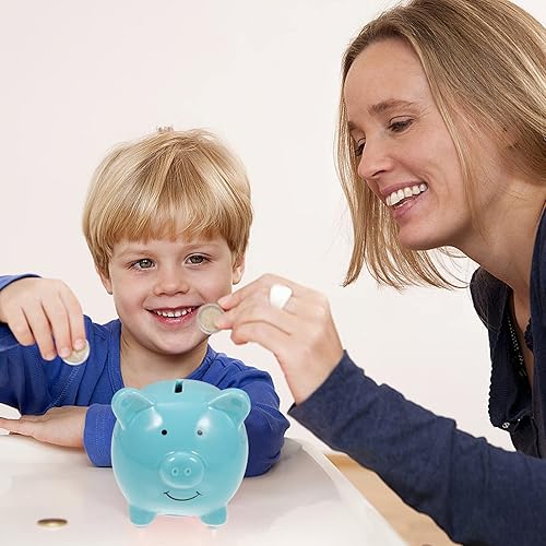 Miniatura 6 de VANZACK Alcancía de cerámica, banco de ahorro de dinero, banco de dinero de cerdo, caja de monedas de ahorro, bonita olla de ahorro de monedas, caja