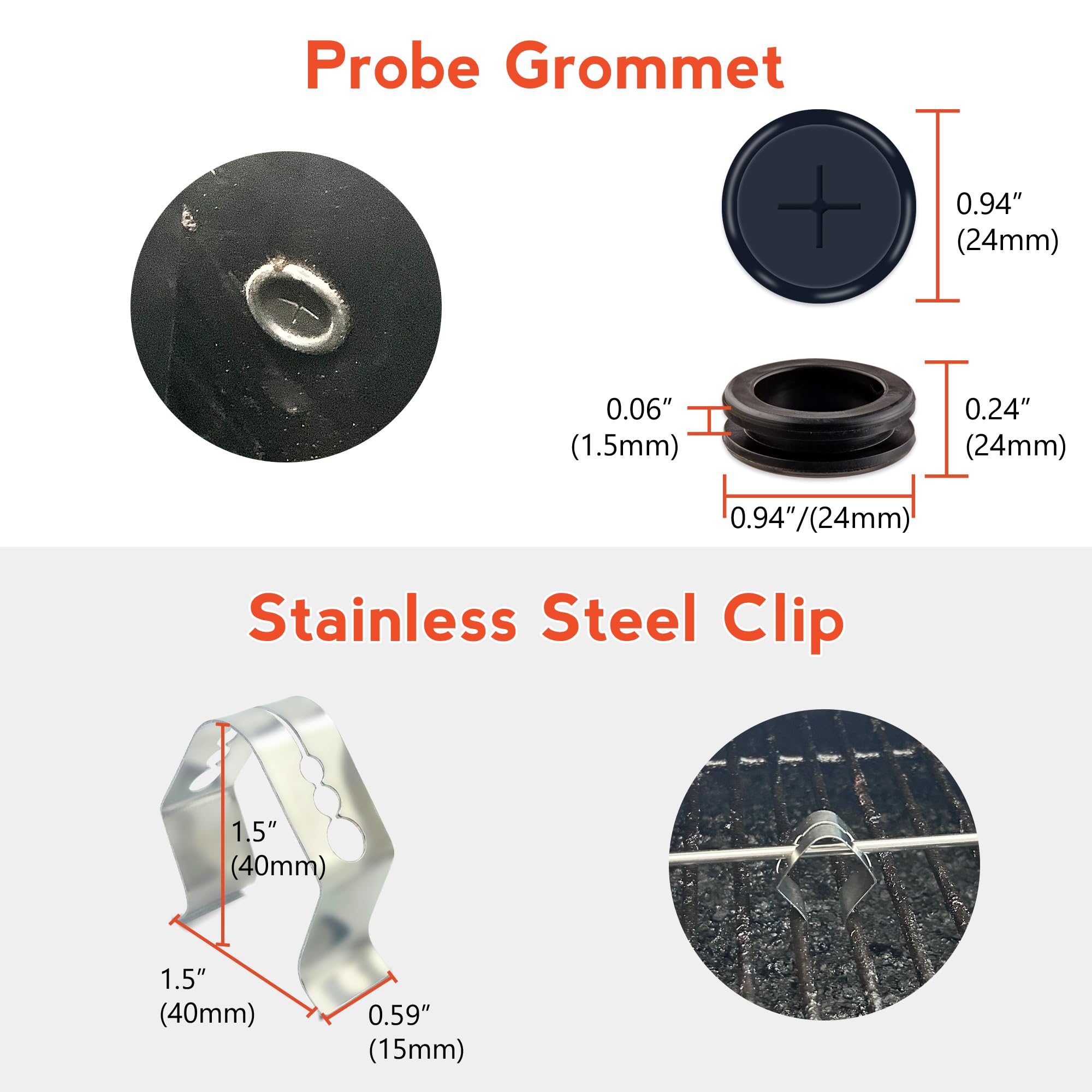 Fleischtemperatursonden-Ersatz, kompatibel mit Pit Boss Pelletgrills, 3,5 mm Stecker PT1000 wasserdichter Temperatursensor (537.8 °C Hitzebeständigkeit)