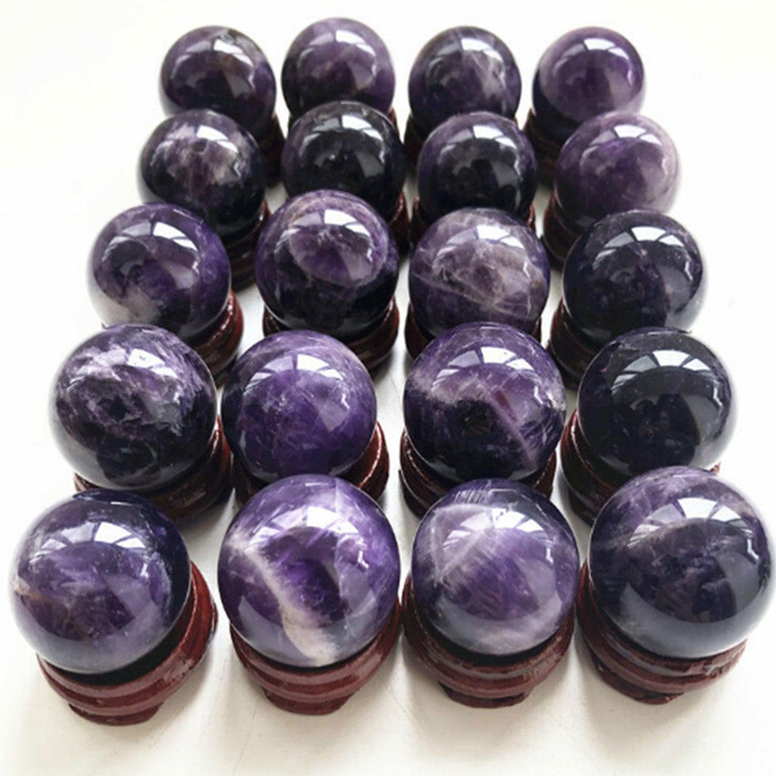 Ametystowe kryształowe kule Kryształowe kule do Reiki i kulek dekoracyjnych, średnica 3,1 cala (8 cm)