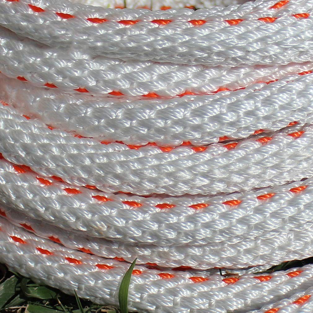 Corda di sicurezza per arrampicata su roccia, diametro 20 mm, resistente all'usura e durevole, con moschettoni per attività all'aperto, scappamento antincendio, paracadute e uso intensivo