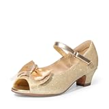 Girls Heels Dress Shoes Flats for Wedding Bow Flower Princess Shoes for Little Kid&sol;Big Kid