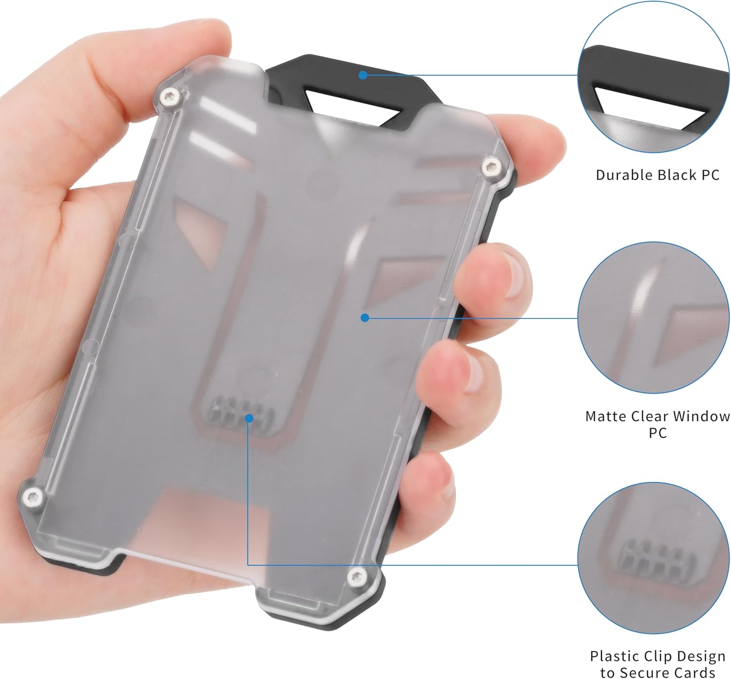 Badge Holder, Hard Plastic ID Badge Holder with Heavy Duty Breakaway Lanyard, Detachable Buckle, Holds up to 5 Cards and Adjustable for Office, School - Vertical Black - Image 6