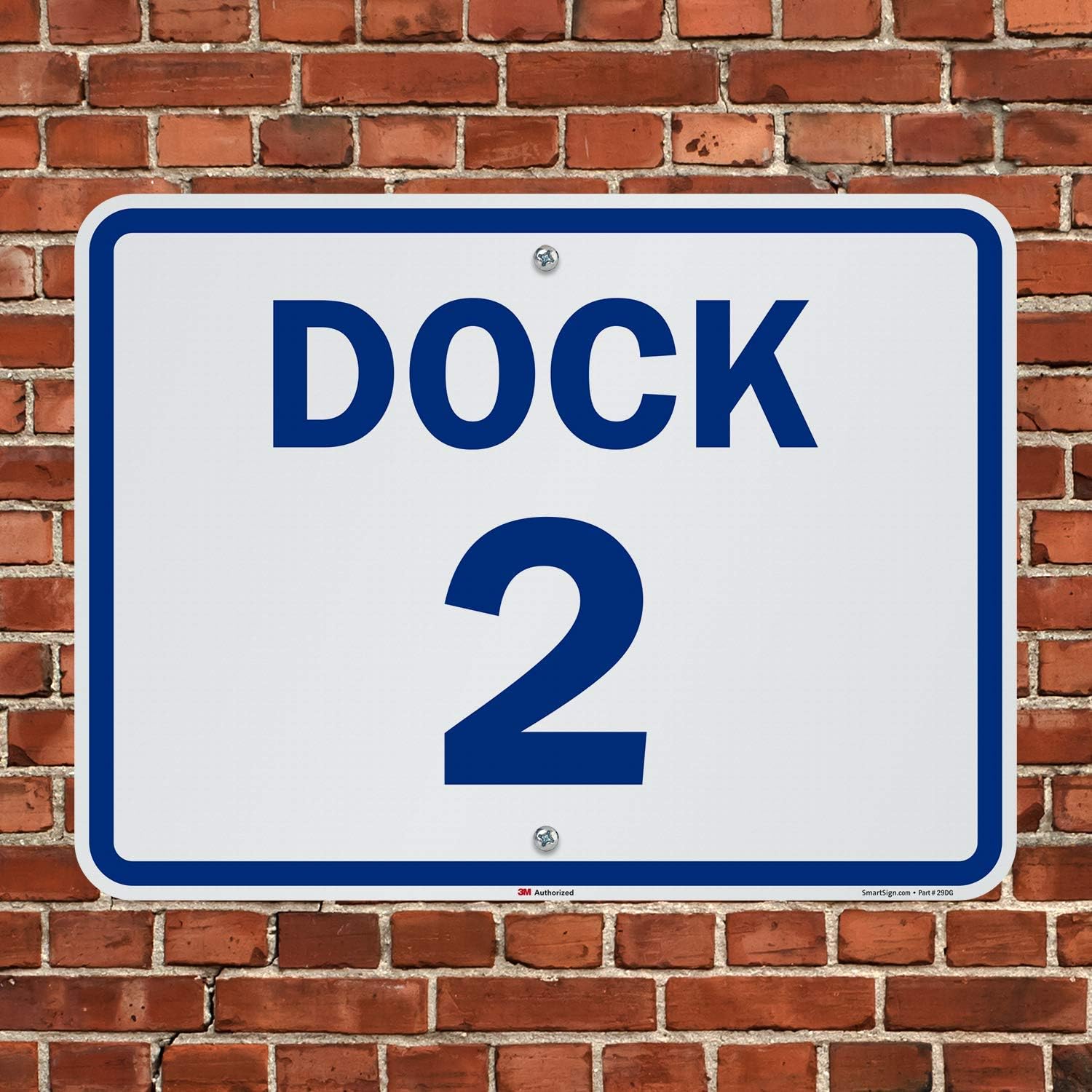 SmartSign "Dock 2" Dock Number Sign | 18" x 24" 3M Engineer Grade Reflective Aluminum