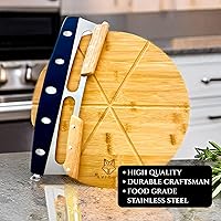 Vista 2 de Tabla de pizza de corte de pizza de doble agarre de 14 pulgadas Juego de pizza de regalo, mejor cuchilla de corte de pizza, tabla de cortar pizza