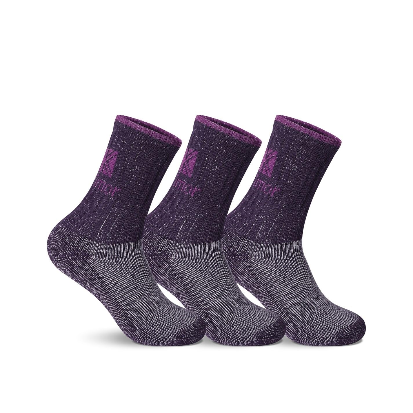 Karrimor Womens Heavyweight Boot Socks 3 Pack Purple 4-8