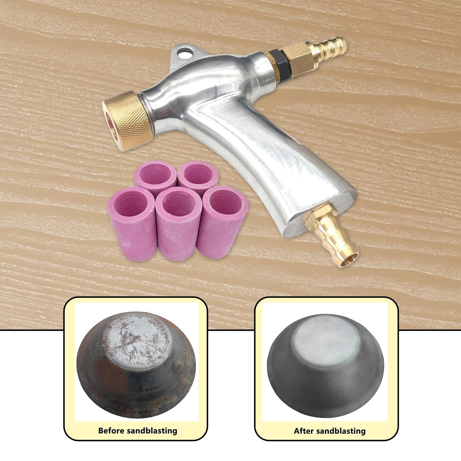 Kit de Chorro de Arena para Cabinas de Chorro de Arena, Ergonómico con Ruedas de Boquilla de Cerámica