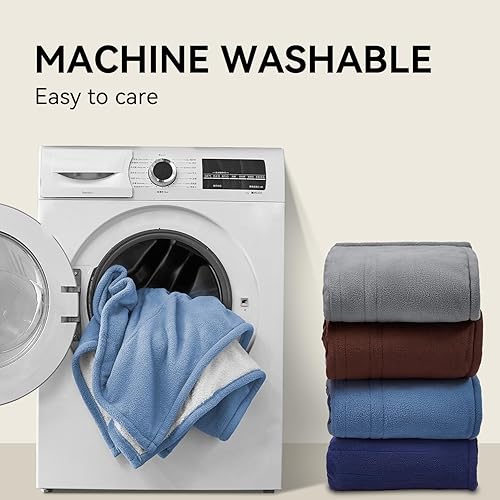 Miniatura 7 de Manta eléctrica térmica de 50 x 60 pulgadas, manta de calefacción de forro polar y sherpa, 5 niveles de calefacción y 4 horas de apagado automático,