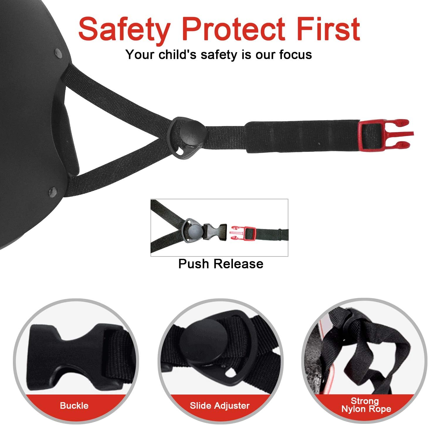 BURSUN Kids Bike Helmet Ventilation & Adjustable Toddler Helmet for Ages 2-14 Kids Boys Girls Multi-Sport Helmet for Skateboard Roller Skateing Bicycle Scooter blance Bike - Image 4