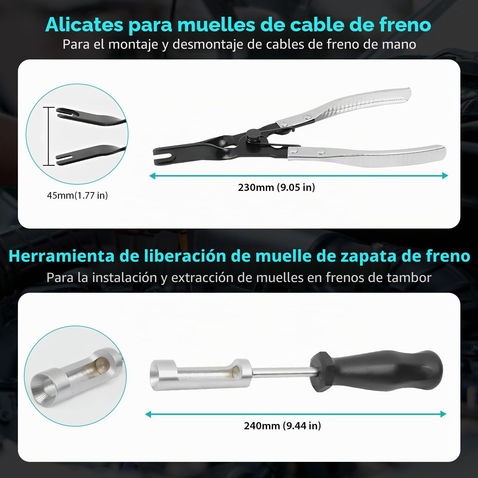 LIROPAU Juego de herramientas de tambor de freno de 15 piezas, juego de herramientas para tambor de freno para cambiar/limpiar sistemas de freno de disco y tambores