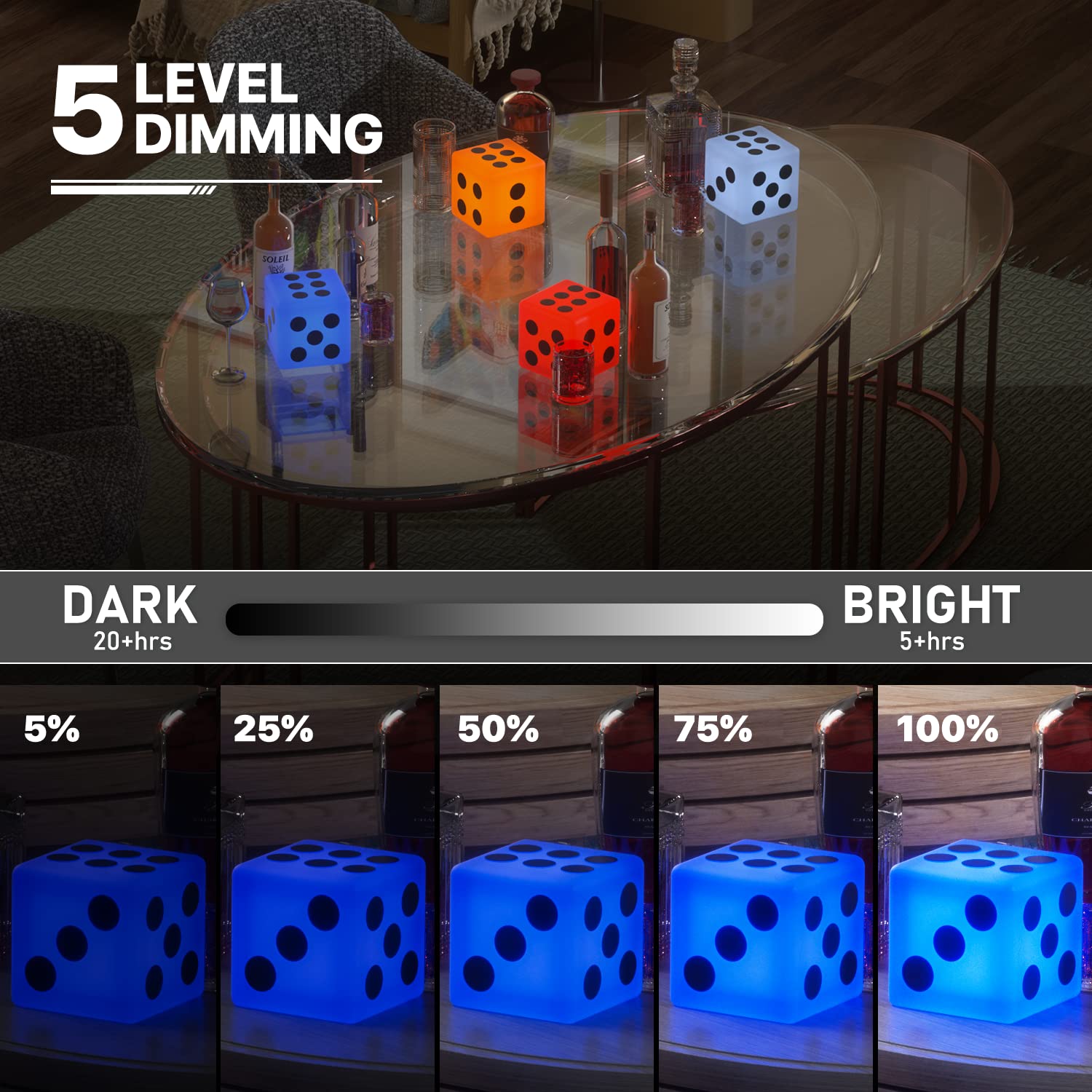LED Cube Mood Light - 16 Color Changing Rechargeable Night Lamp With Remote