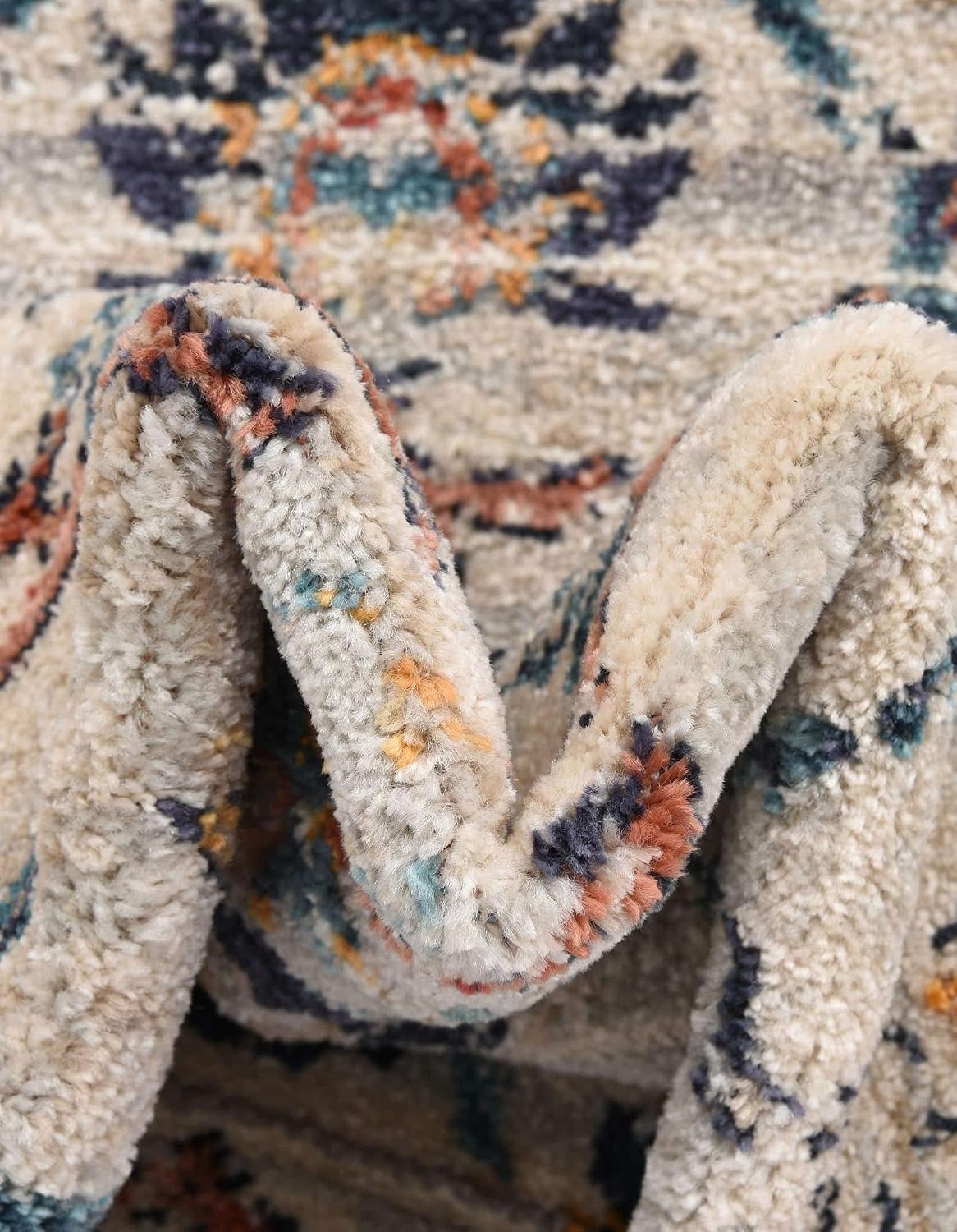 Unique Loom Lola Collection Area Rug - Vivacious (2' 2" x 3' 1" Rectangle, Ivory/Blue)