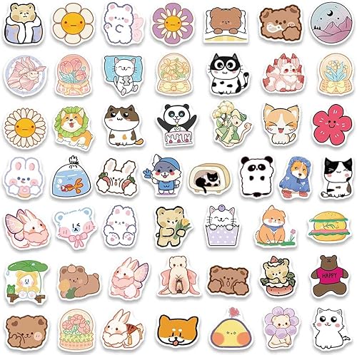 Miniatura 7 de 100 calcomanías lindas de animales para niños, calcomanías para botellas de agua, calcomanías para botellas de agua, calcomanías de vinilo