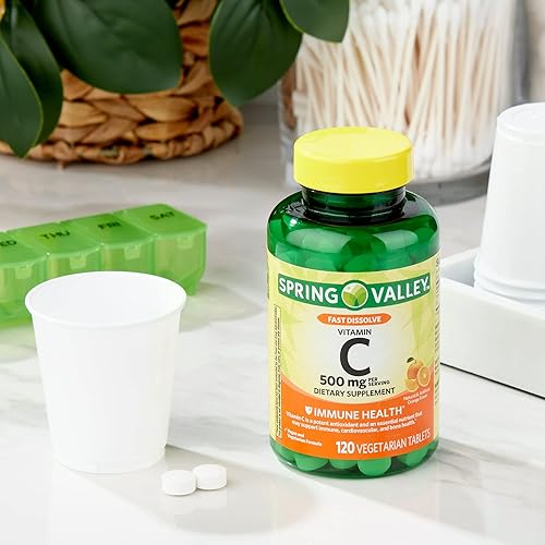 Miniatura 7 de Vitamina C 500mg - Spring Valley Tablets 120 ct (1 paquete) Set con Fusion Shop Store Week estuche (1)