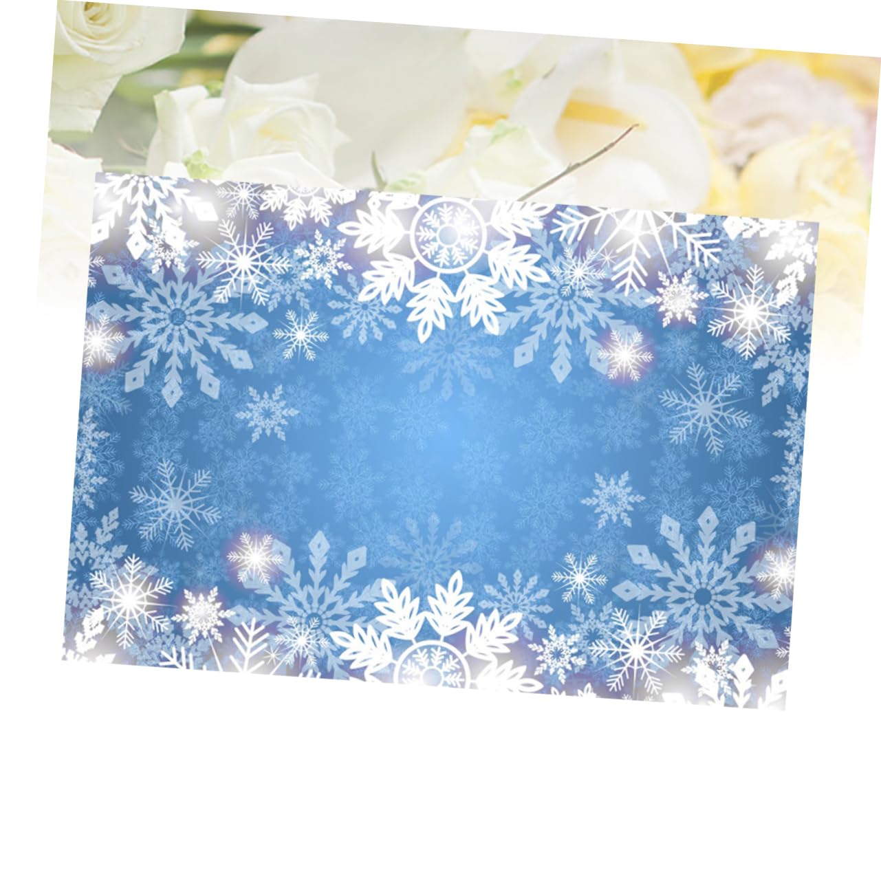 Fondale Fotografico Natalizio 270x180 Cm in Vinile Fiocchi di Neve | Telo Sfondo per Natale e Inverno, Stampa Decorativa, Formato 1 Pezzo, per Allestimenti Fotografici