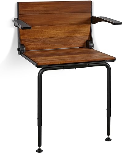 Miniatura 10 de Seachrome Lifestyle & Wellness Silhouette Comfort Plus - Asiento de ducha plegable resistente para montaje en pared, asiento blanco con marco blanco