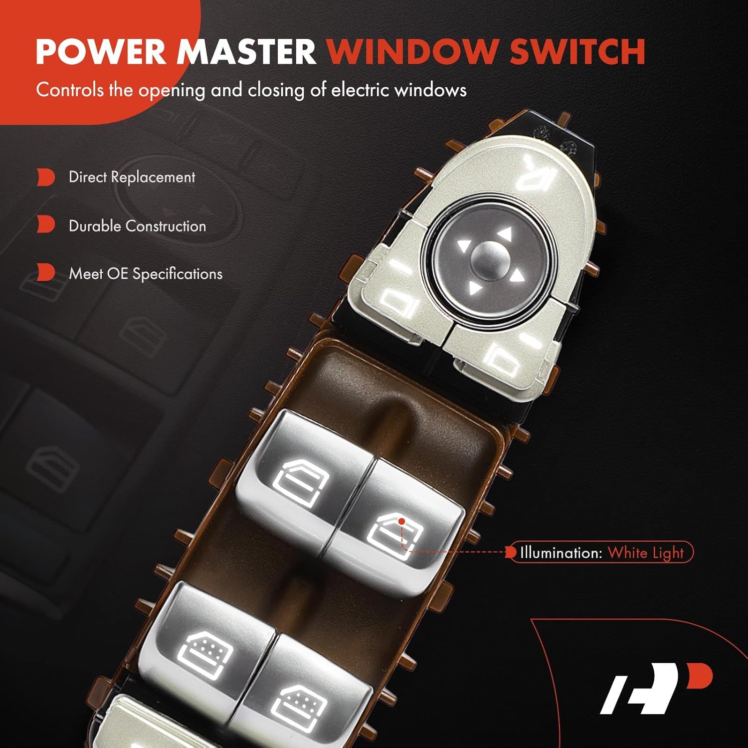 A-Premium Master Power Window Switch Compatible with Mercedes-Benz W213 Series E200 2016-2018, E250 2017, E300/E400 2016-2018, E43 AMG 2017, E500 2017, Front Left Driver Side