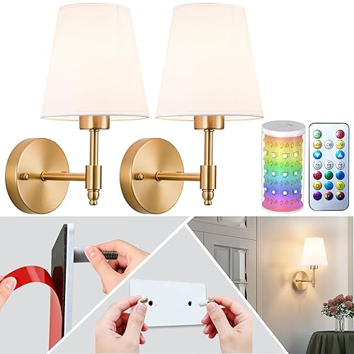 Peel and Stick Wall Sconces, Stick On Wall Sconce Set
