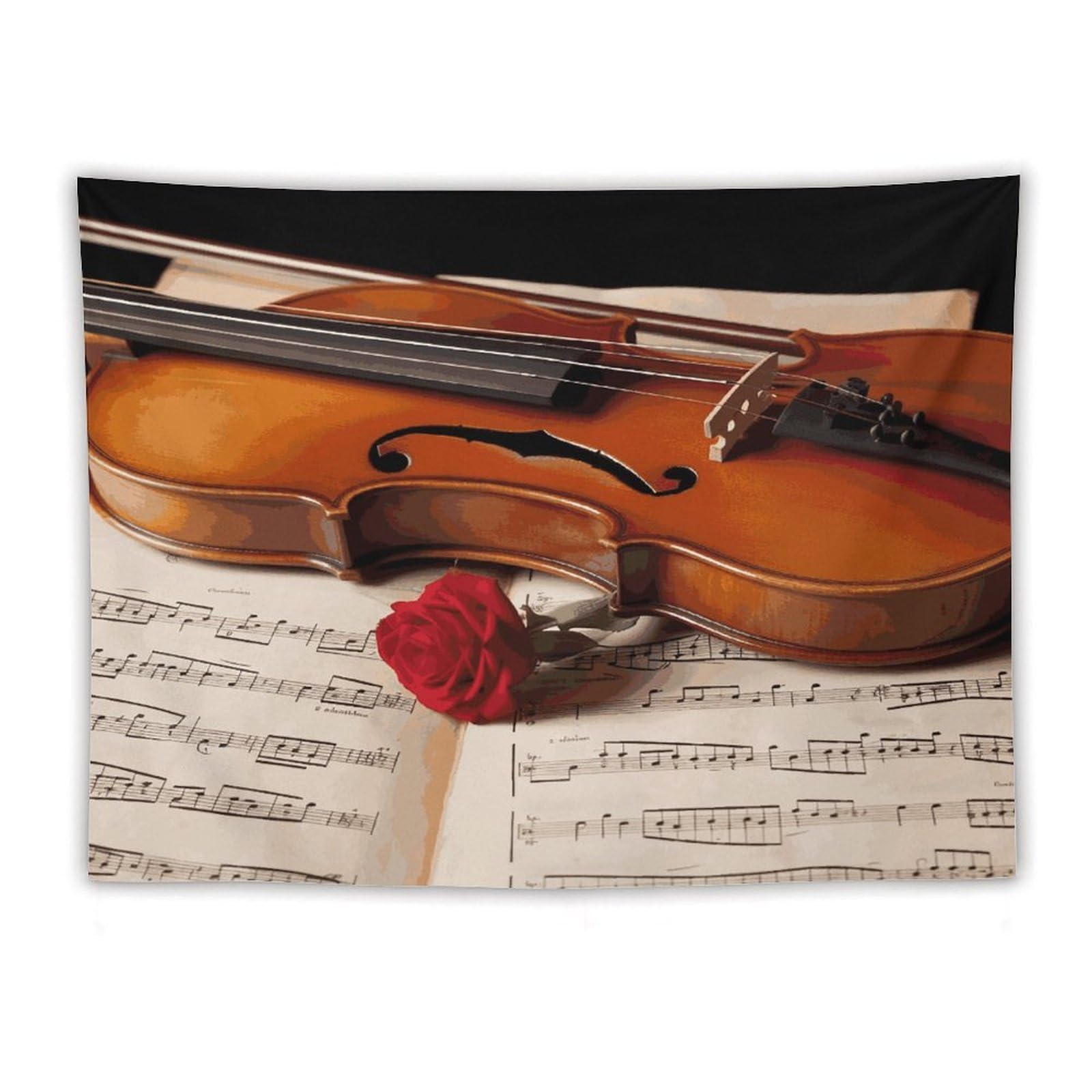 LDGSUPH Violin Sheet Music Tapestry Wall Hanging Decor Anti-fading Aesthetic Wall Tapestries Fashion Wall Blanket Decor Modern Wall Art Tapestry for Bedroom Home Decor 60"x80"