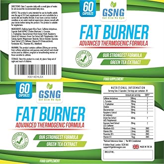 Fat Burner Weight Loss Pills – Metabolism Booster, Appetite Suppressant - Green Tea Extract Lean Slimming Diet Supplement for Men & Women - UK Premium Manufacture - 60 Vegetarian Capsules – GSNG