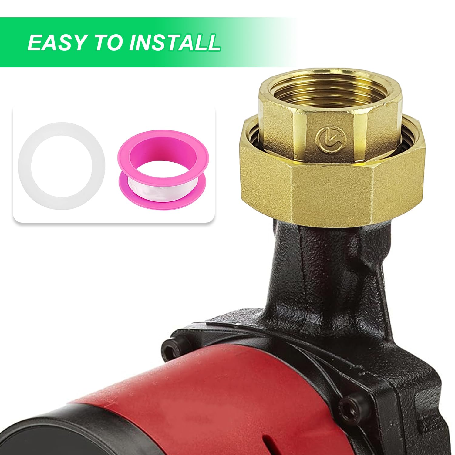 RACCORDO IN 2 PZ FF PER POMPA IN OTTONE NICHELATO CON - Foto 3