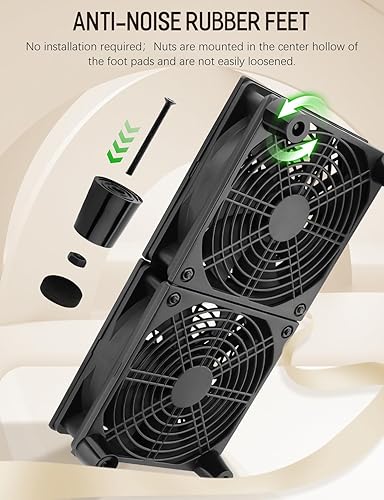 Miniatura 7 de Ventilador de enfriamiento USB de 4.724 in x 2 5 V 9.449 in con control de velocidad para router DVR receptor de computadora Xbox TV Box PlayStation