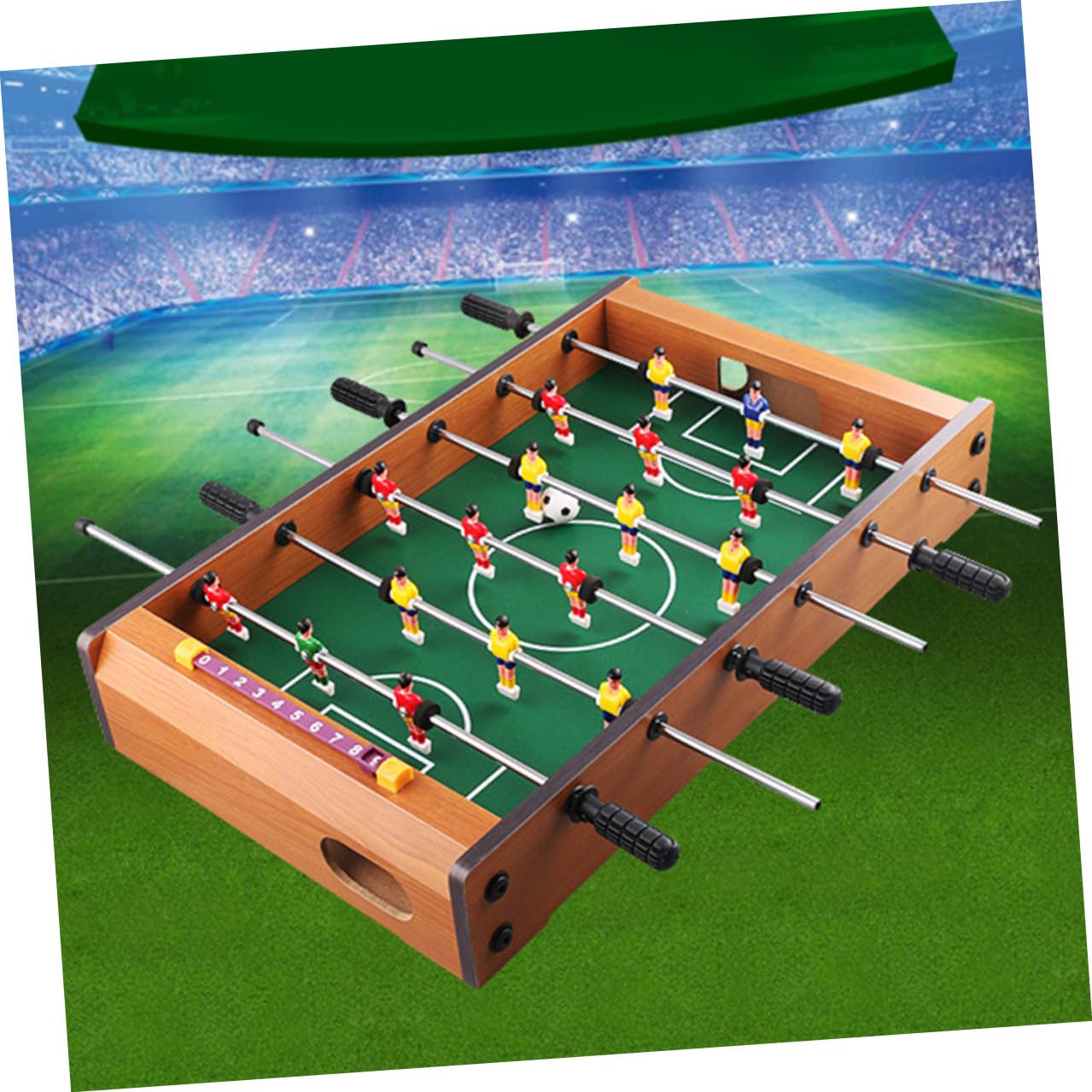 ULTECHNOVO Gioco da Tavolo Calcio Balilla Mini Sei Stecche in Mdf e Segnapunti, Portatile per Adulti, per Spazi Ridotti e Divertimento Desktop