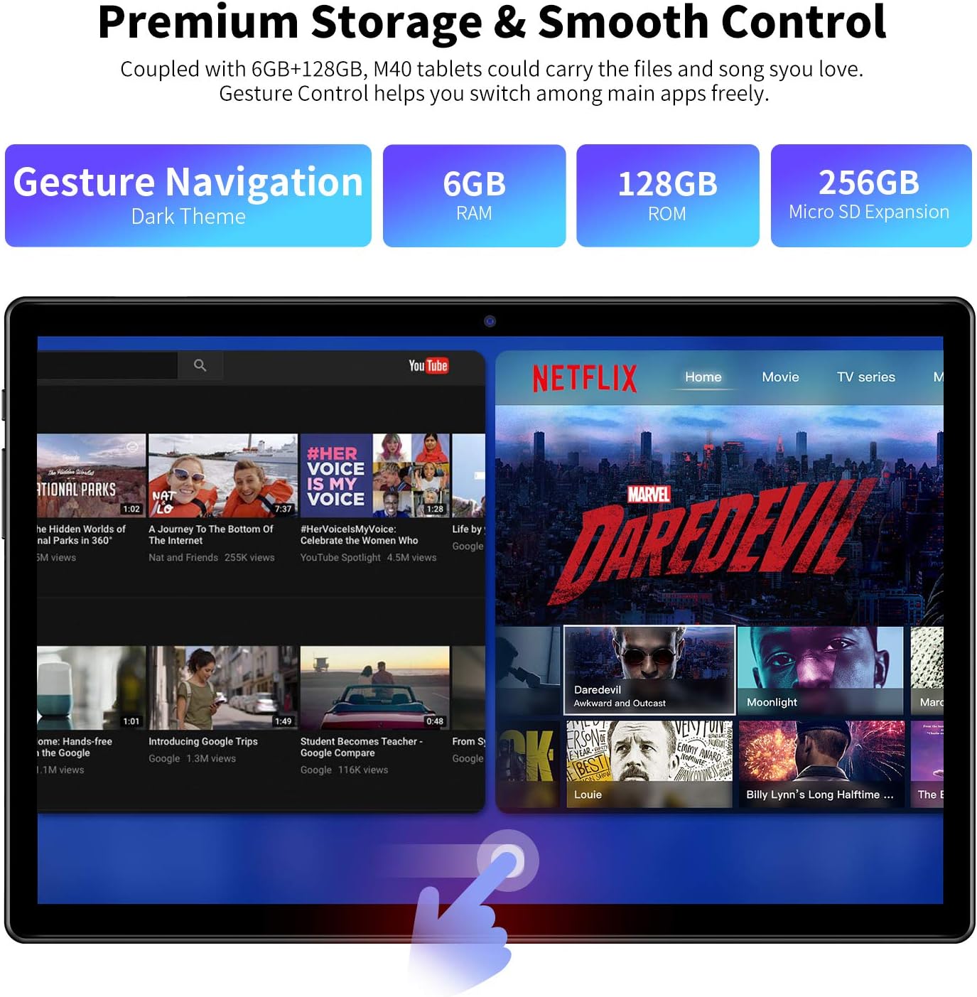 Promo 40% OFF TECLAST M40 Gaming Tablet 10.1 inch 6GB+128GB 2.0GHz Octa Core Android Tablet 1920X1200 FHD 2.4G+5G WiFi 5MP+8MP Camera Bluetooth5.0 GPS TF Expansion