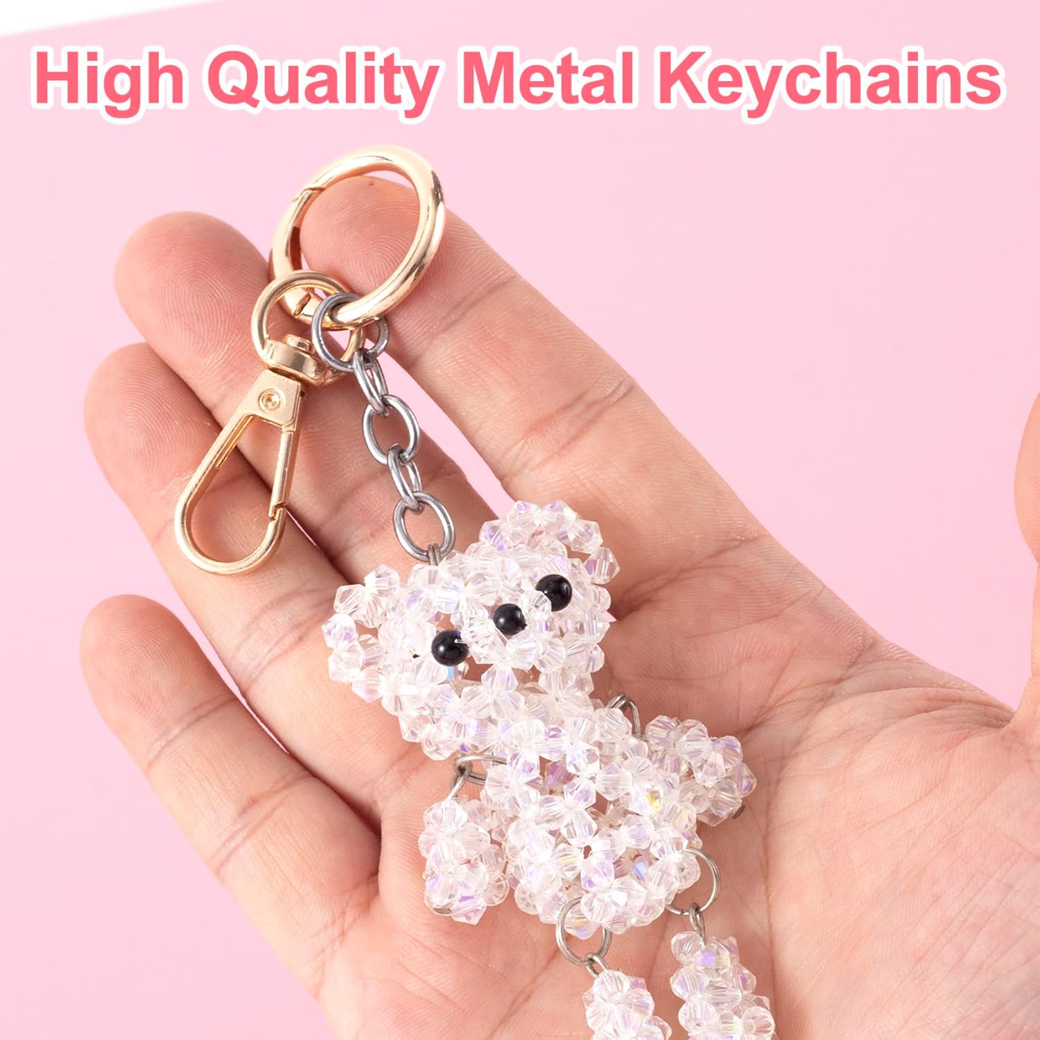 OIIKI 2 Sets Swivel Clasp Clips, Metal Swivel Snap Hook with 2 Sizes, Double Opening Key Chain Clip with Key Ring for DIY Crafts, Jewelry Clasps, Lanyard Making - Gold - Image 4