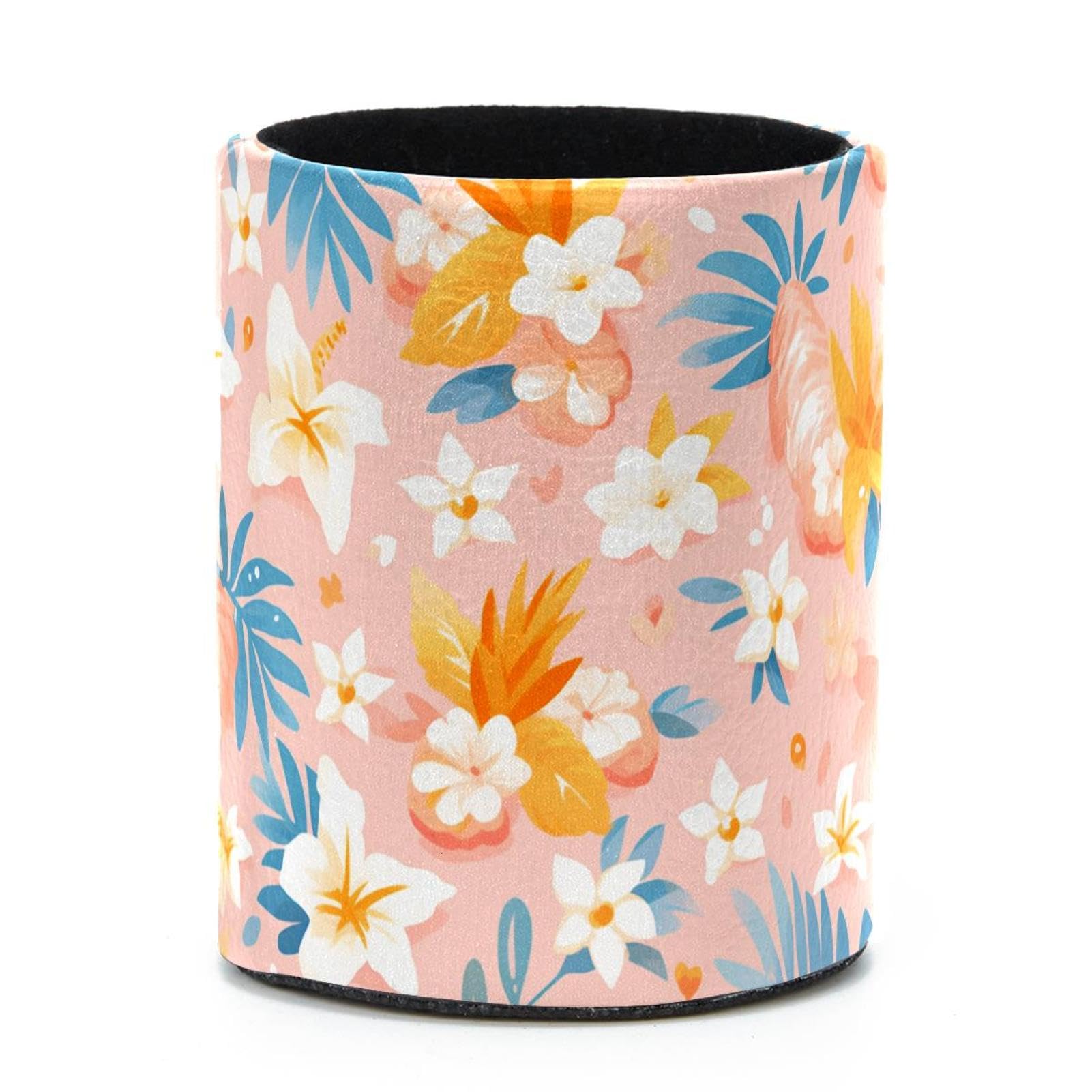 VAPOKF Round Pencil Holders for Desk, Pineapple Art Pen Holders Pen Pot Makeup Brushes Storage Desktop Stationery Supplies Organiser for Home Office