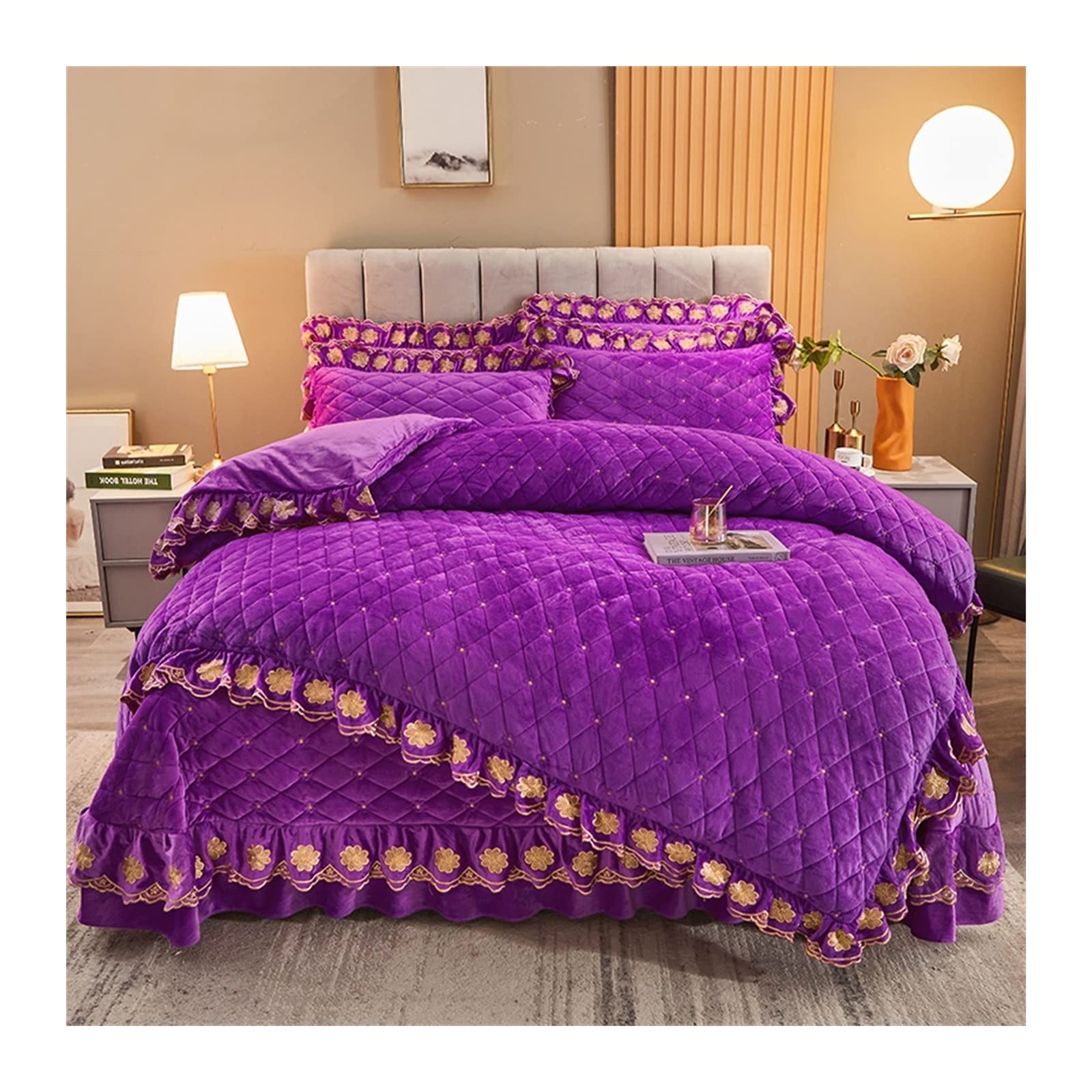 Housse de couette style européen en velours corail épais lit 2.0m RWRAPS