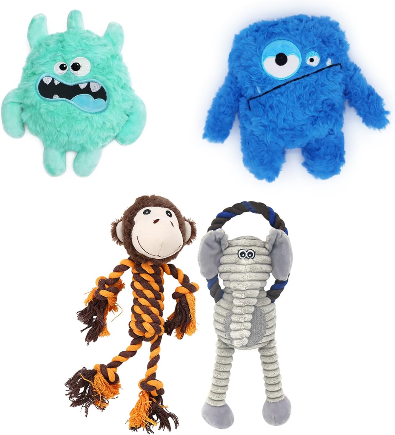 Squeaky Dog Toys for Small, Medium Dogs 4 Pack