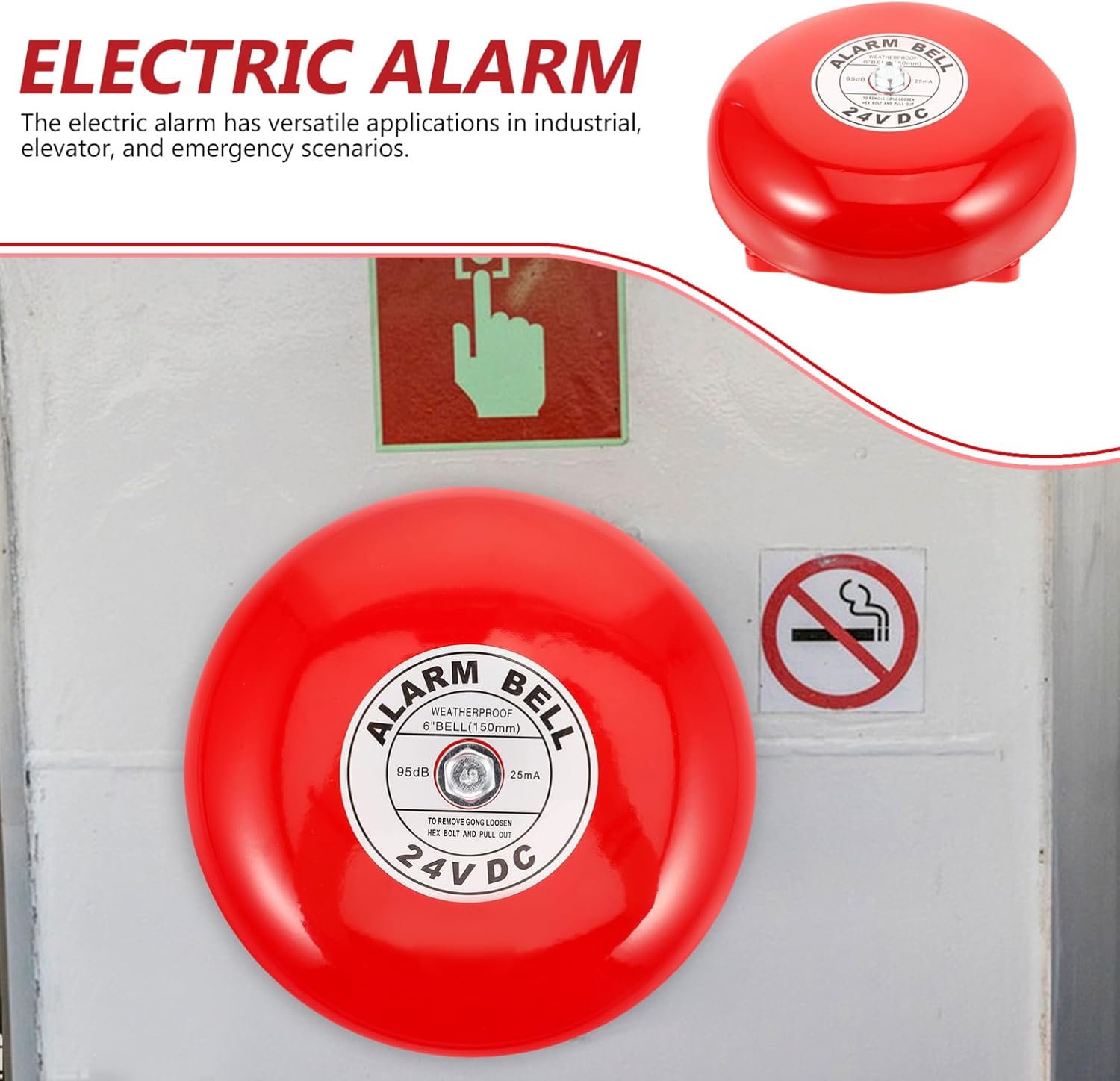 24v Fire Bell Electric Alarm Loud Ringing Industrial Strike Alarm for Elevators and Emergencies Easy Installation Durable Construction Versatile Use Safety Applications