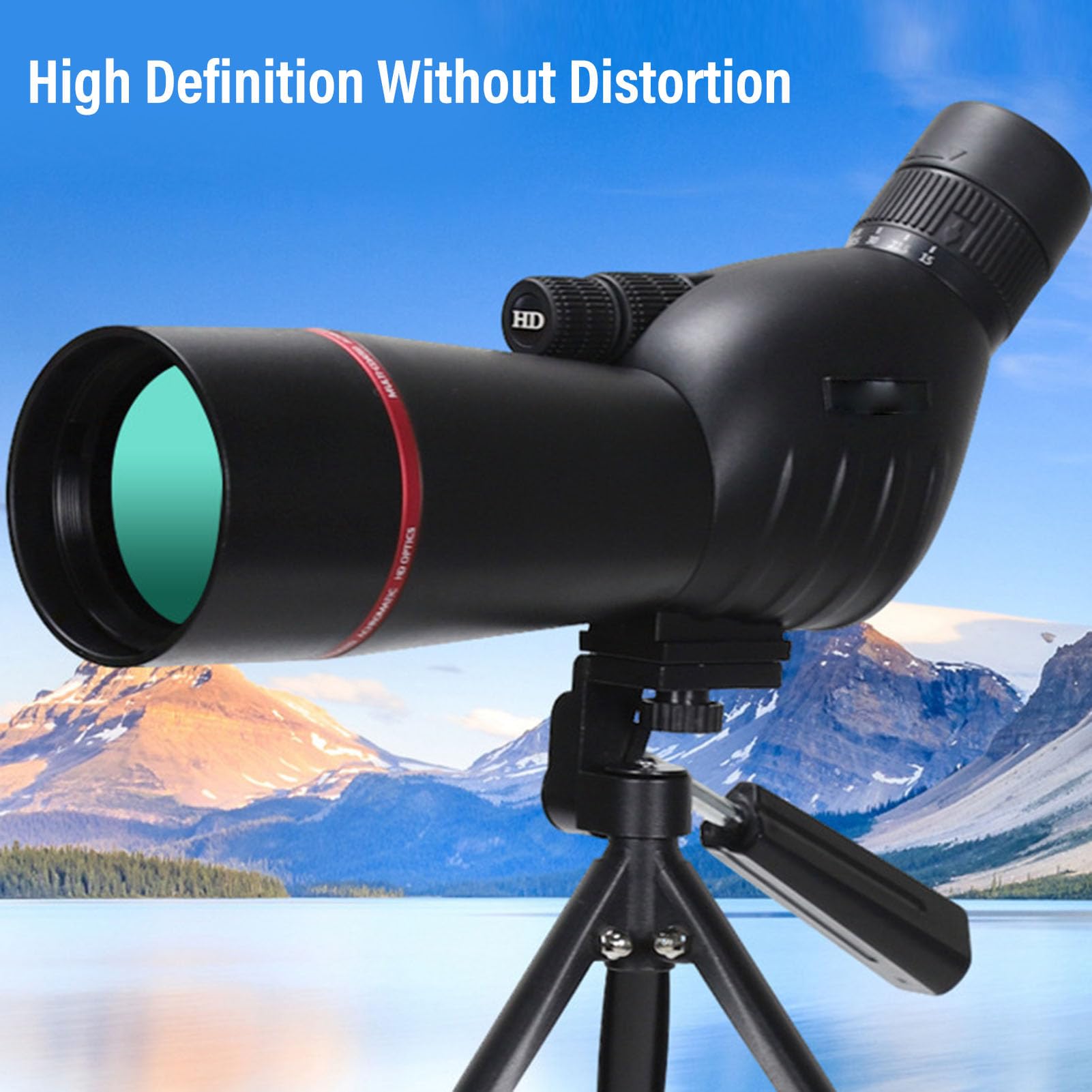 Elprico 15–45 x 60 mm Abgewinkeltes Spektiv HD wasserdicht mit Stativ und Telefonadapter für Vogelbeobachtung Zielschießen
