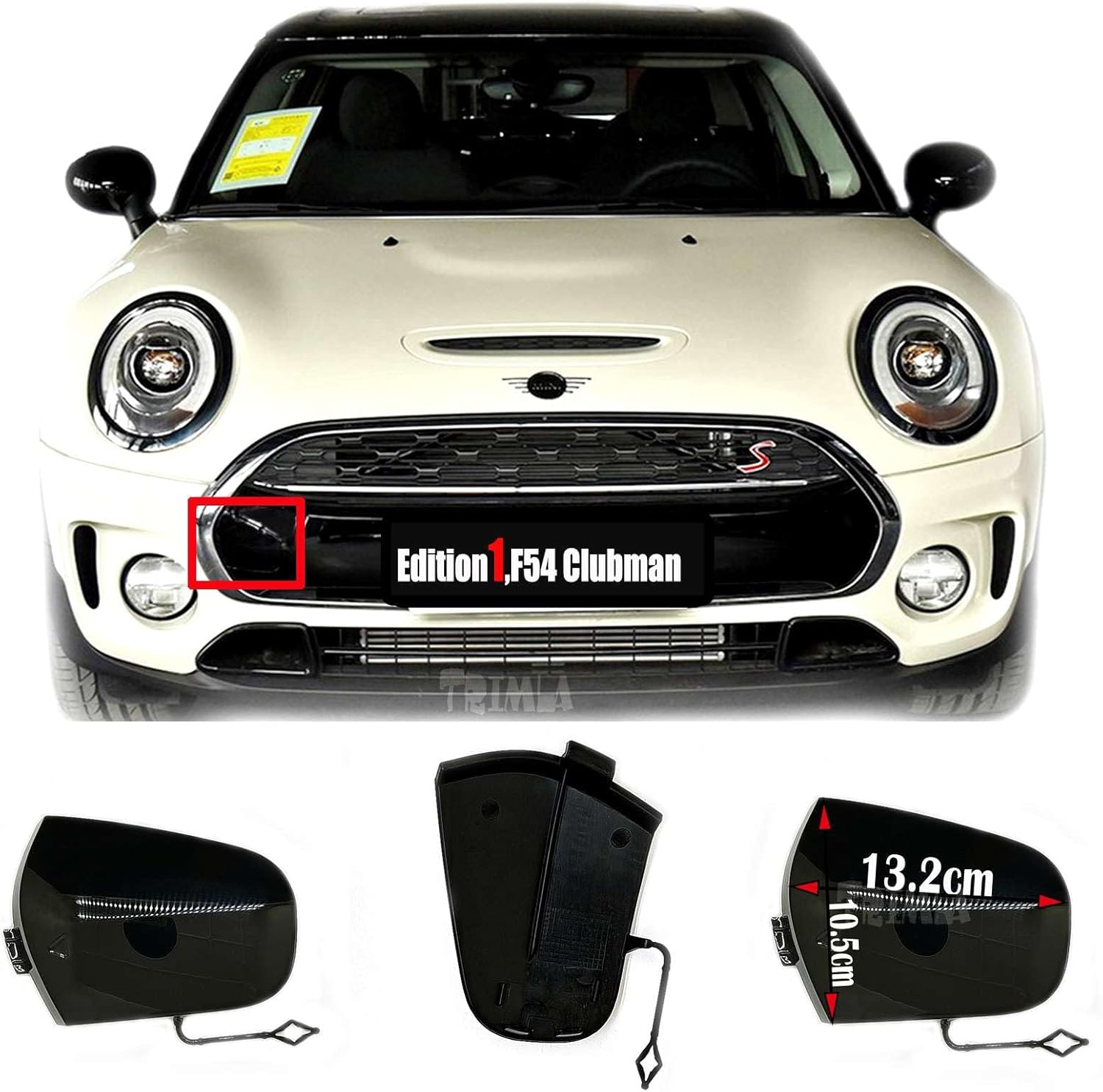 Front Tow Cover for 20-24 Mini F54 LCI Clubman 6-Door Coopers Fit One Cooper JCW D S SD ALL4 2020 2021 2022 2023 2024 Bumper Towing Hook Eye Cap