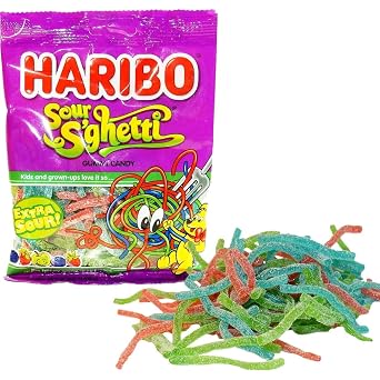 Haribo Sour S'ghetti Gummi Candy, 5 oz, (Pack of 2)