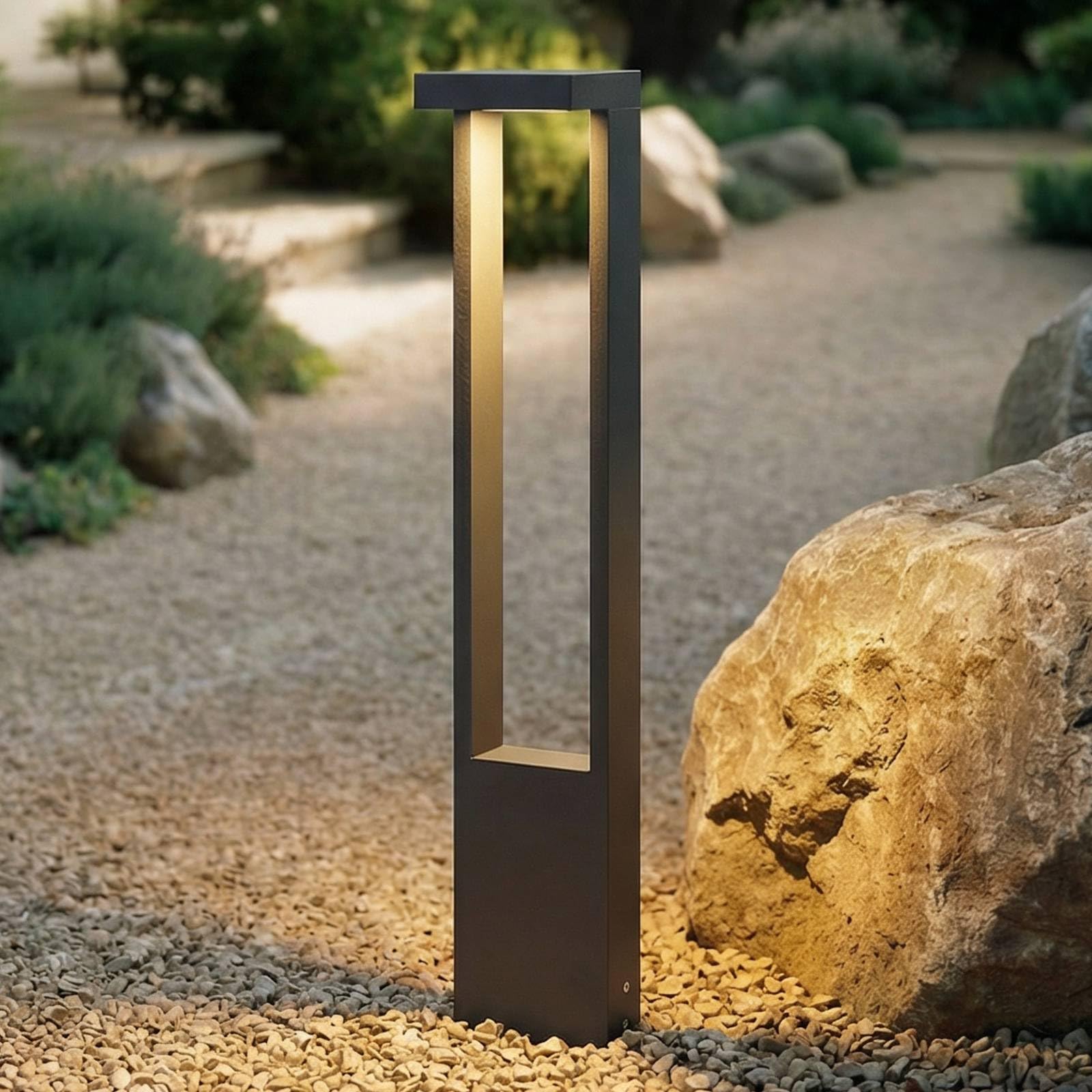Lindby Lampada LED da esterni (Moderno) colore Nero, in Alluminio lampadina inclusa lampioncino paletto luminoso lampada viale lampione